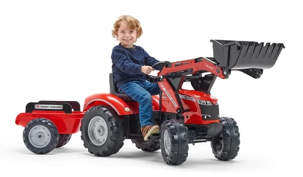 Falk - F4010AM - Massey Ferguson S8740 Pedalbagger Mit Anhaenger