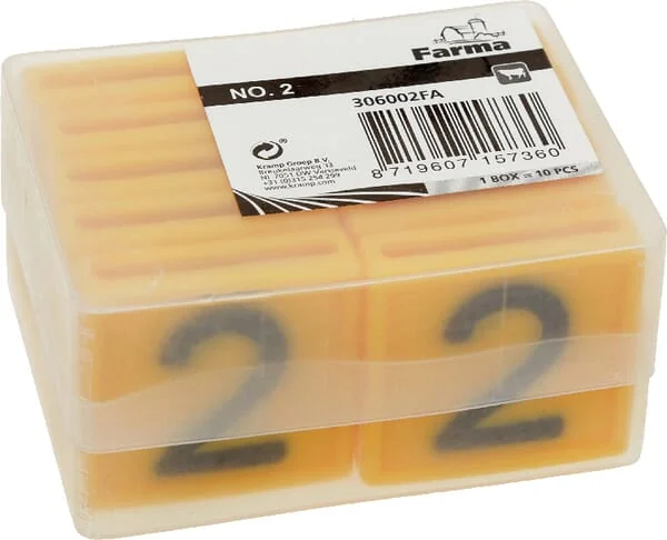 Farma - 306002FA - Ohrmarke Nr. 2, Gelb 45x45mm