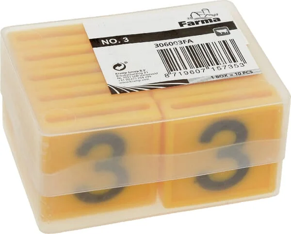 Farma - 306003FA - Ohrmarke Nr. 3, Gelb 45x45mm