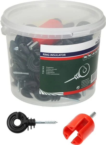 Farma - 705002FA - Ringisolator Schwarz, Schraubenlaenge 40 mm, Diameter 5,0 mm, 90 Stück, Farma
