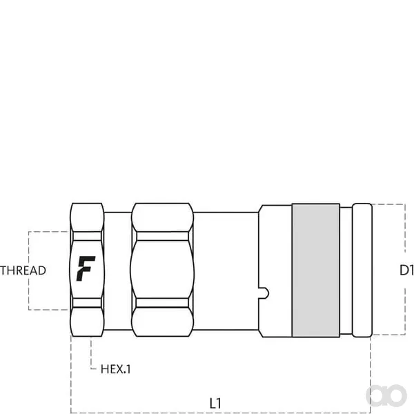 Faster - 2FFN3812GASF2V - Kupplungsgehaeuse 3/8-1/2"BSP-Edelstahl