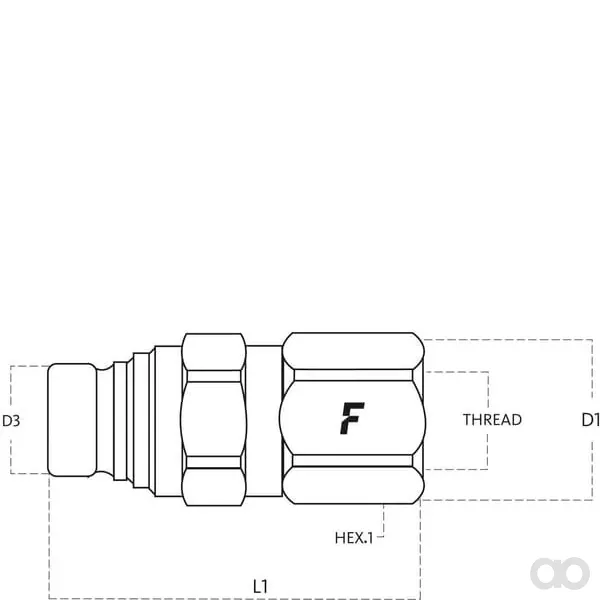 Faster - 2FFN3812GASF2V - Kupplungsgehaeuse 3/8-1/2"BSP-Edelstahl