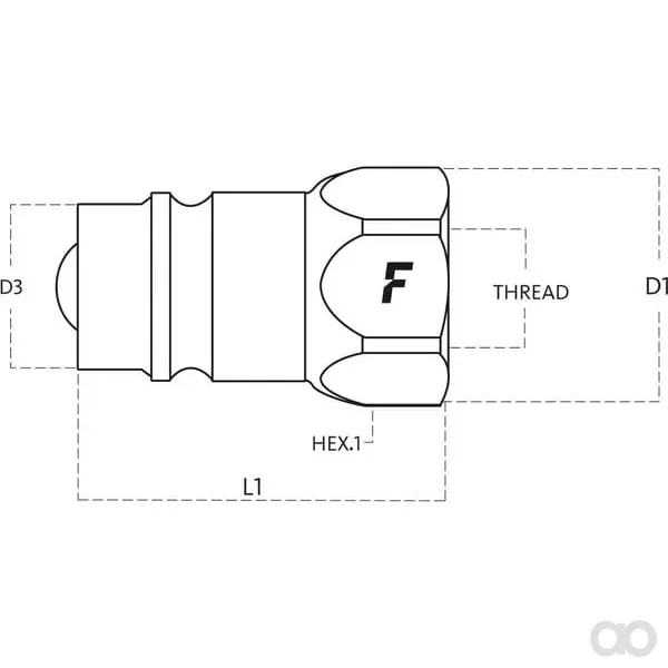 Faster - 2NS12NPTM - Steckfitting (FORD) 1/2" NPT
