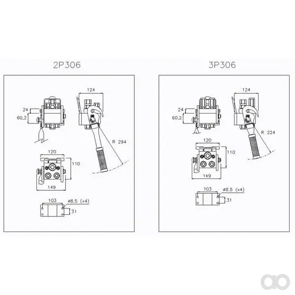 Faster - 2P3061238GMC - Multifaster-Kupplung DN10-2 x 3/8" BSPP 1 x Elektrischer Mobiler Teil
