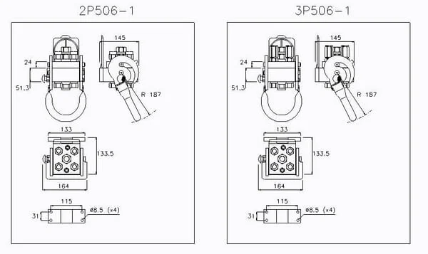 Faster - 2P5061422MC - Multifaster-Kupplung DN10-4 x 15L M22x1,5 1 x Elektrischer Mobilteil