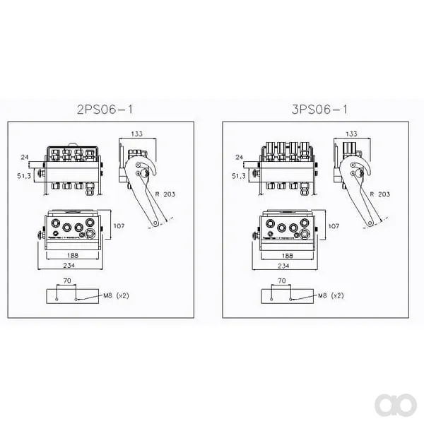 Faster - 2PS06A4CMC - Multifaster-Kupplung DN10-4 x 1/2" BSP + 1 x Elektrischer Mobiler Teil
