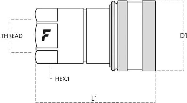 Faster - 4NV12GASF - Kupplungsgehaeuse Einfachwirkend 1/2 B