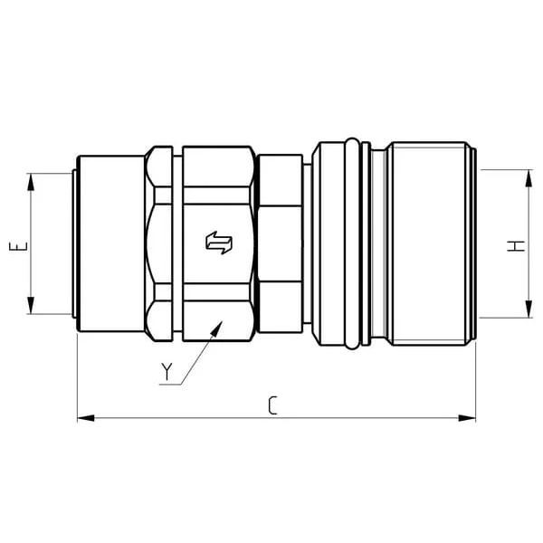 Faster - CVV0832015F - Gewindekupplung, 1/2" Innengewinde M20x1,5 12s Außengewinde