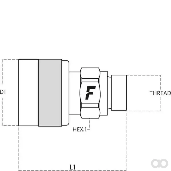 Faster - CVV0862415M - Gewindekupplung, 1/2" Aussengewinde M24x1.5 16s Aussengewinde Durchfuehrung