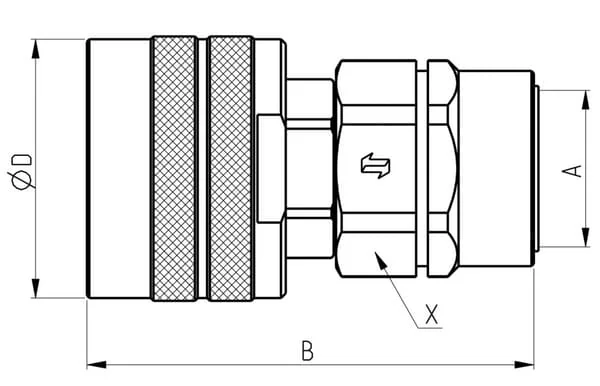 Faster - CVV162362MV - Gewindekupplung, 1" Aussengewinde M36x2 28l Aussengewinde