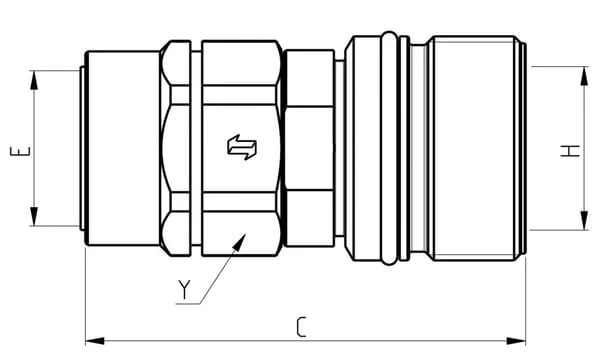 Faster - CVV166362FV - Gewindekupplung, 1" Innengewinde M36x2 25s Aussengewinde mit Bund