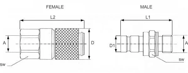 Faster - DF042114GM - Diagnosekupplung Aussengewinde 1/4" BSP
