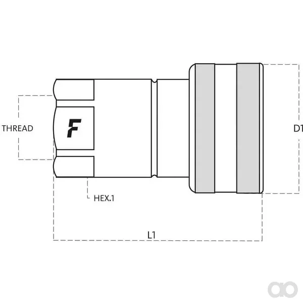 Faster - HNV14NPTF2V - Kupplungsgehaeuse Edelstahl 1/4"-NPT-Viton