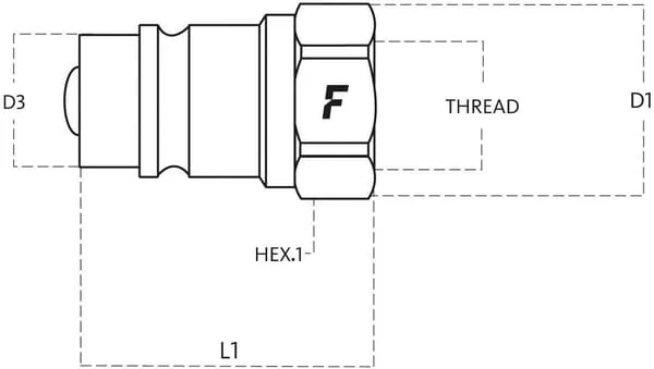 Faster - NS38NPTM - Einsetznippel 3/8" NPT