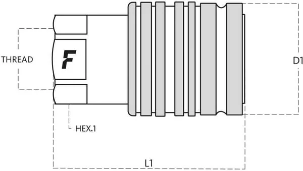Faster - PV12GASF - Kupplungsgehaeuse 1/2- 1/2 BSP
