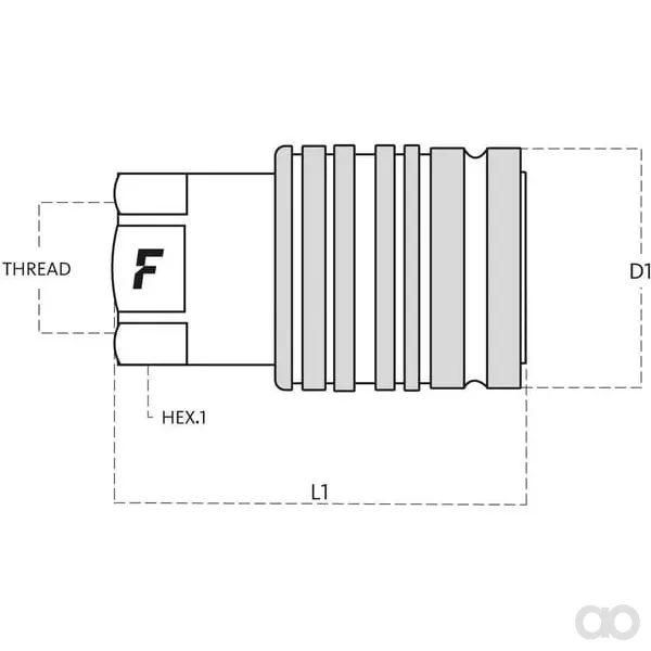 Faster - PV12NPTF - Kupplungsgehaeuse 1/2- 1/2 NPT