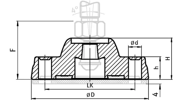 Fath - LEV3H125Z - Basis Fuer Nivellierfuss Polyamid