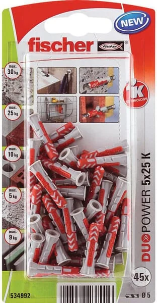 Fischer - 534992 - Duebel DuoPower 5x25 K 45 Stk.