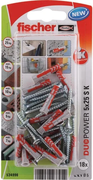 Fischer - 534996 - Duebel DuoPower 5x25 S K 18 Stk.