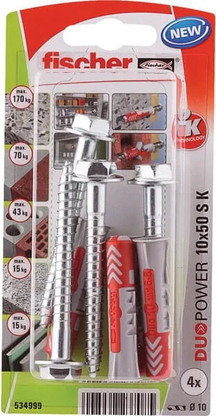 Fischer - 534999 - Duebel DuoPower 10x50 S K 4 Stk.
