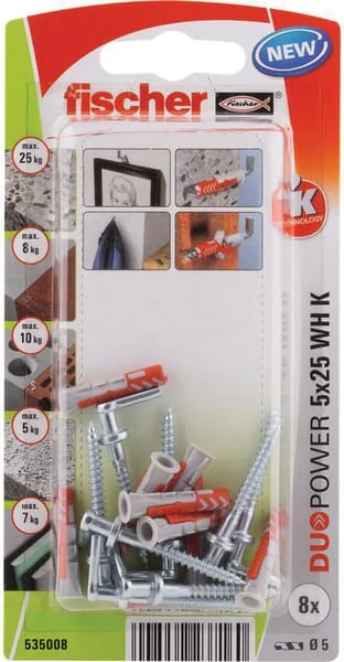 Fischer - 535008 - Duebel DuoPower 5x25 WH K 8 Stk.