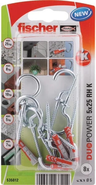 Fischer - 535012 - Duebel DuoPower 5x25 RH K 8 Stk.