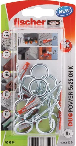 Fischer - 535014 - Duebel DuoPower 5x25 OH K 8 Stk.