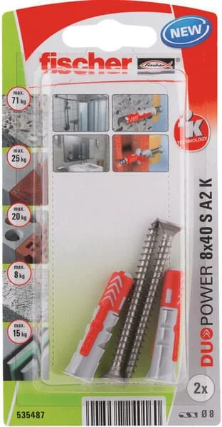 Fischer - 535487 - Duebel Duopower 8x40 S A2 K 2 Stk.