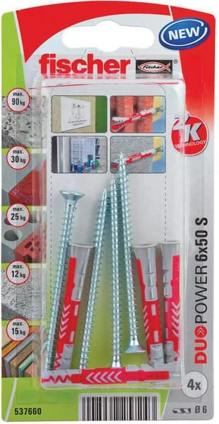Fischer - 537660 - Duebel Duopower 6x50 S 4 Stk.