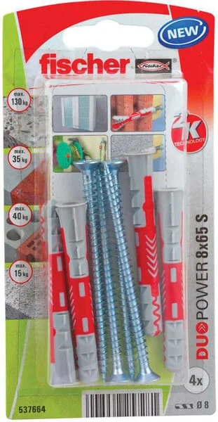 Fischer - 537664 - Duebel Duopower 8x65 S 4 Stk.