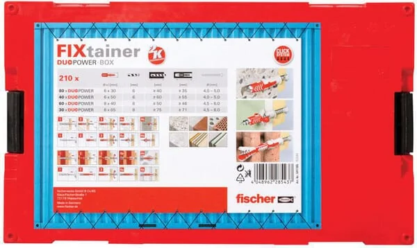 Fischer - 541105FIS - Duebel-Sortiment, Duopower Fixtainer SL 210 Stk.