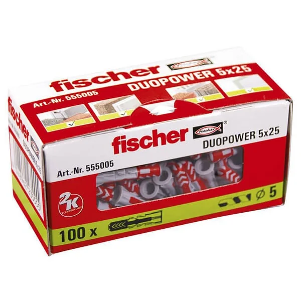 Fischer - 555005P100 - Duebel Duopower 5x25 100 Stk.
