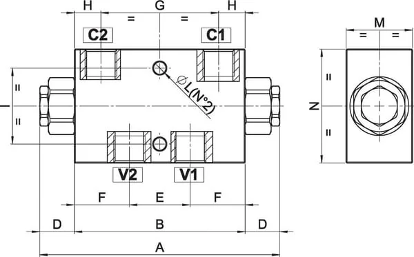 FluidPress - FPD05DF - In-Line Gesteuertes Rueckschlagventil 3/8 B