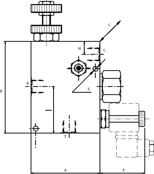 FluidPress - FPRF38GVM210 - Durchflussregelung 3-Wege FPRF 3/8 G VM 210