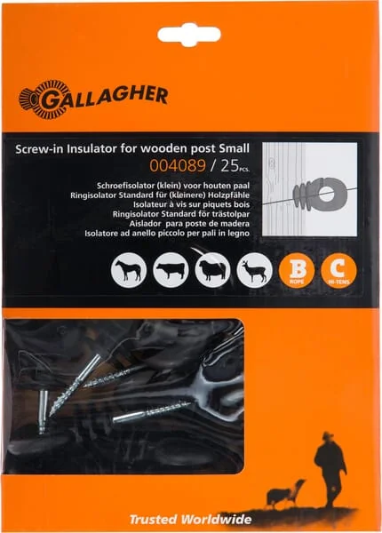 Gallagher - 004089GAL - Ringisolator Schwarz 25 Stueck Gallagher