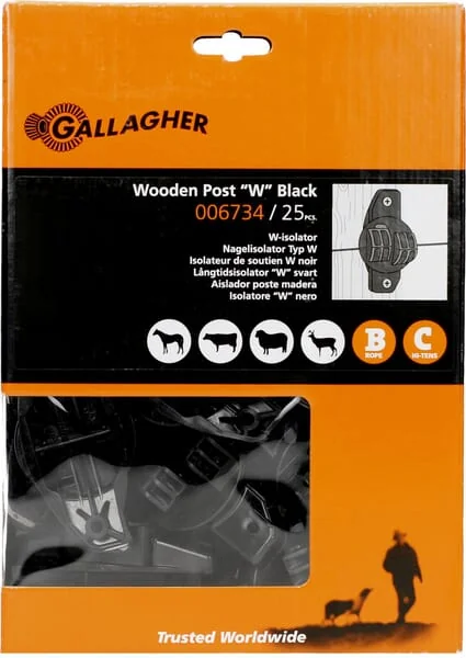 Gallagher - 006734GAL - W-Isolator Schwarz (25)