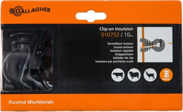 Gallagher - 010752GAL - Isolator Schwarz, 10 Stück