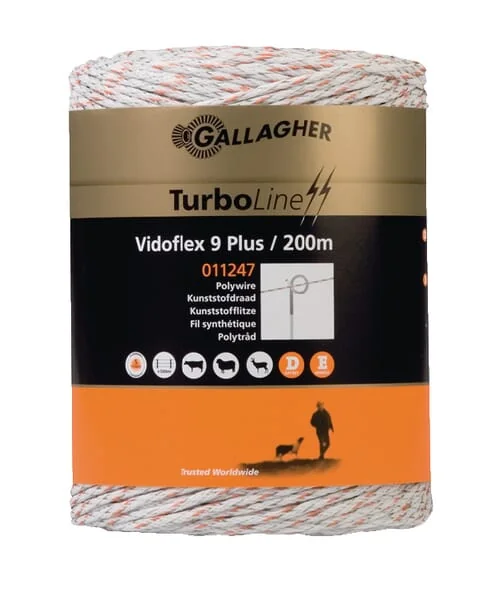 Gallagher - 011247GAL - Polywire, Vidoflex 9 Turboline Plus 200m