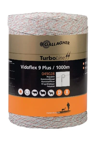 Gallagher - 049028GAL - Polywire, Vidoflex 9 1000m, Weiss