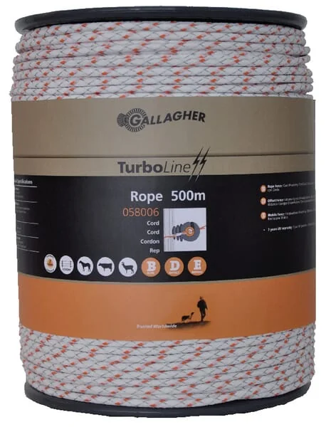 Gallagher - 058006GAL - Turboline Kordel 500 m, Weiss
