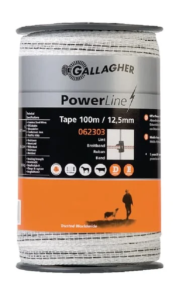 Gallagher - 062303GAL - Powerline Zaunband 12,5mm 100 m