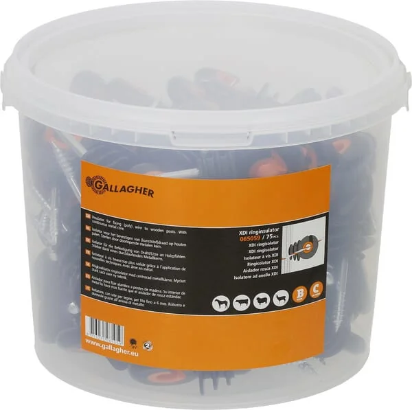 Gallagher - 065059GAL - Ringisolator Schwarz 75 Stück Gallagher