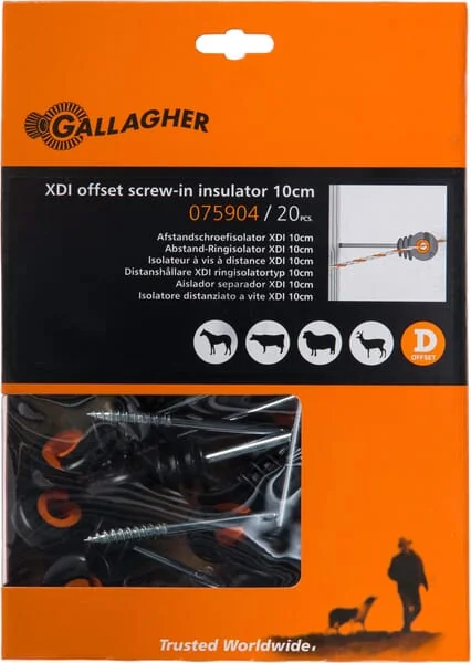 Gallagher - 075904GAL - Offset-Isolator Schwarz Schraubenlaenge 100 mm 20 Stueck