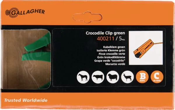 Gallagher - 400211GAL - Krokodilklemmen 5x Gruen