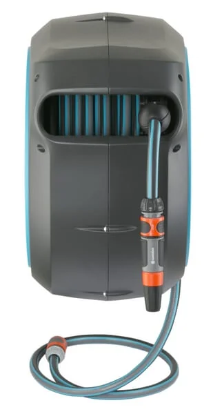 Gardena - GA18630 - Wandmontierter Schlauchturm Rollup XL, 35m 1/2" mit Spruehgeraet