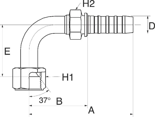 Gates - 10GS12FJX90M - Pilaar 90° DN16-1"1/16JIC