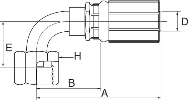Gates - 12G16FFORX90S - Pilaar 90° DN19-1"7/16ORFS