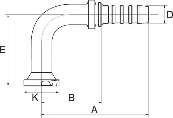 Gates - 12GS12FLH90150 - Einsatz DN20-41.3 Flansch 90°