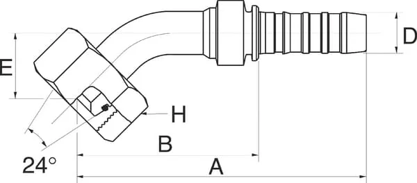Gates - 12GS25FDHORX45 - Pressfitting