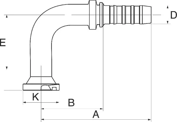 Gates - 16GS16FL90100 - Saeule DN25 + 44,5 Flansch 90°
